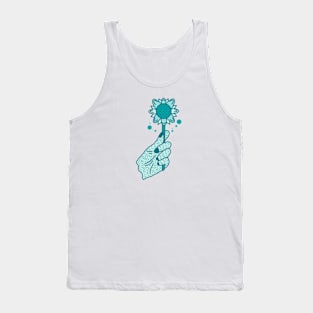 Hands Holding Blue Flowers Tank Top